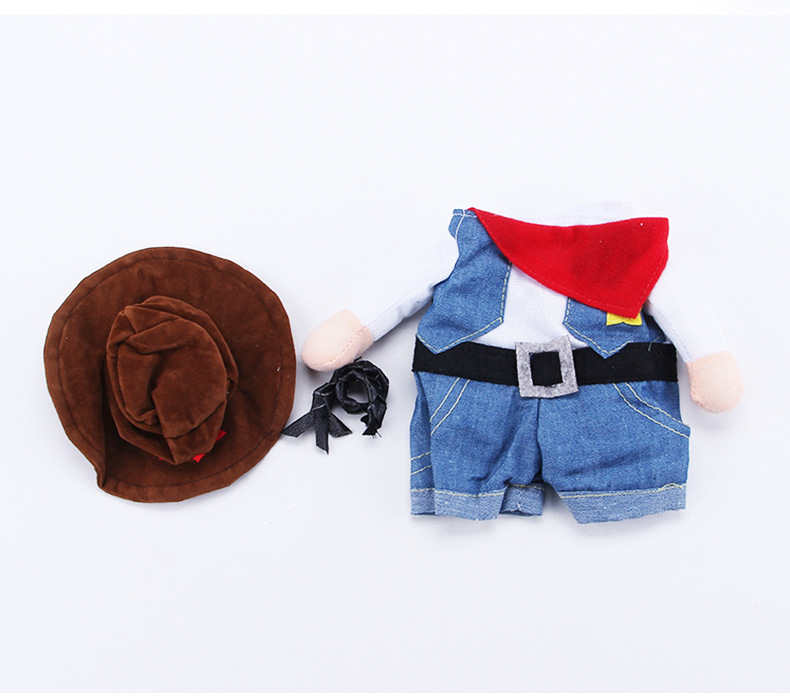 Cowboy Pet Costume Western Style Dog Outfit with Hat and Bandana